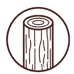 natural, no-taper, solid wood pilings and poles icon